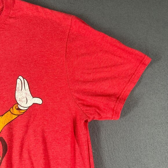 Disney Goofy Unisex L Red Short Sleeve Cotton Blend Graphic Tee Shirt T-shirt - Picture 4 of 7